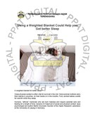 Using a Weighted Blanket Could Help you Get better Sleep (06/04/2023 - The STAR)