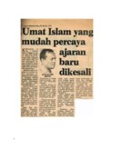 Umat Islam Yang Mudah Percaya Ajaran Baru Dikesali (24/1/1979 - Utusan Malaysia)