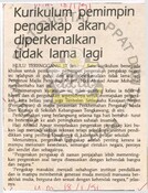 Kurikulum Pemimpin Pengakap Akan Diperkenalkan Tidak Lama lagi (18/01/1991 - Utusan Malaysia)