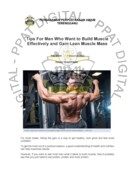 Tips For Men Who Want to Build Muscle Effectively and Gain Lean Muscle Mass (07/12/2022 - The STAR)
