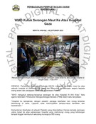 WHO Kutuk Serangan Maut Ke Atas Hospital Gaza (18/10/2023-Berita Harian)