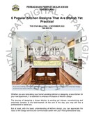 6 Popular Kitchen Designs That Are Stylish Yet Practical(3 November 2023-The Star Malaysia)