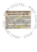 Jabatan Agama Islam Terengganu Anjur Kursus Untuk Bakal Haji (15/6/1980 - Berita Harian)