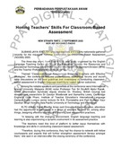 Honing Teachers’ Skills For Classroom-Based Assessment (8 September 2023- New Straits Times)