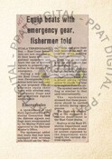 Equip Boats With Emergency Gear, Fishermen Told (17/11/1986-New Straits Time)