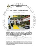 NST Leader, A Royal Reminder (06/03/2026 - New Straits Times)
