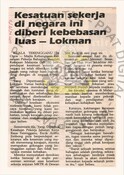 Kesatuan Sekerja Di Negara Ini Diberi Kebebasan luas-Lokman (25/08/1991-Utusan Malaysia)