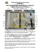 Satu Daripada Manuskrip Al-Quran Tertua Di Dunia Dipamerkan Di Paris (10/11/2022-Berita Harian)