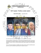 NST leader, Politics under watch (06/11/2022 - New Straits Times)