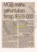 MGB Mahu Peruntukan Tetap $500,000 (31/3/1989-Berita Harian)