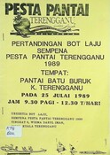Risalah : Pesta Pantai Terengganu Pertandingan Bot Laju Sempena Pesta Pantai Terengganu 1989