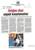 Jangan Abai Aspek Keselamatan (25/12/2015 - Sinar Harian)