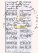 Kejayaan PIBG Bendung Masalah Disiplin Pelajar Berpunca Penyertaan Seluruh Ahli (3/4/1989-Utusan Malaysia)