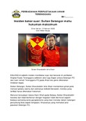 Insiden Bakar Suar: Sultan Selangor Mahu Hukuman Maksimum (3/2/2026-Sinar Harian)
