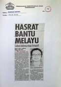 Hasrat Bantu Melayu  (17/12/2004 - Harian Metro)