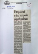 Pengedar Air Minuman Perlu Dapatkan Lesen (15/05/2004 - Harian Metro)