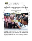 ‘Satisfactory English Proficiency Among Orang Asli Pupils’ (24 April 2024-The Star)
