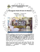 Keunggulan Hadis 40 Imam An-Nawawi (04/09/2023 - Harian Metro)