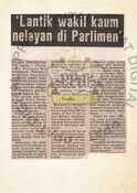 Lantik Wakil Kaum Nelayan Di Parlimen (4/8/1987-Berita Harian)