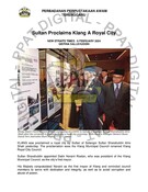 Sultan Proclaims Klang A Royal City (6 Feb 2024-New Straits Times)