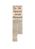 Dr. M: Ajaran Sesat Diawasi (15/11/1980 - Berita Harian)