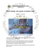 Poor sleep can pose a stroke risk (22/05/2023 - The STAR)