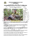 Endangered Sumatran Rhino Born In Indonesia (28 Nov 2023-New Straits Times)