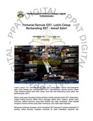 Perkenal Semula GST, Lebih Cekap Berbanding SST - Ismail Sabri (25/10/2023 - Harian Metro)