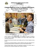 Lifestyle Medicine A Key To Disease-Free Future, Says Deputy Health Minister(8 Dec 2023-New Straits Times)