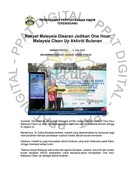 Rakyat Malaysia Disaran Jadikan One Hour... (09/07/2023 - Harian Metro)