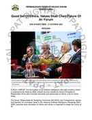 Good Set Of Ethics, Values Shall Chart Future Of AI-Forum(21 October 2023-New Straits Times)