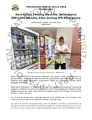 Nasi kukus vending machine, Seller earns RM14 , 000 monthly after... (28/04/2024-New Straits Times)