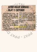 ASTER Anjur Seminar Silat 11 Oktober (01/10/1991-Utusan Malaysia)