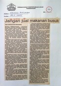 Jangan Jual Makanan Busuk (30/11/2004 - Utusan Malaysia)