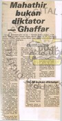 Mahathir Bukan Diktator-Ghaffar (26/06/1988 - Utusan Malaysia)