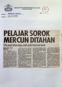 Pelajar Sorok Mercun Ditahan (24/10/2003 - Harian Metro)