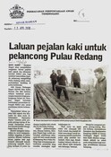 Laluan Pejalan Kaki Untuk Pelancong Pulau Redang (13/04/2010 - Sinar Harian)