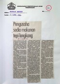 Pengusaha Sedia Makanan Tepi Longkang (21/04/2004 - Harian Metro)
