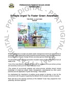 Schools Urged To Foster Green Awareness (11/7/2023- The Star)