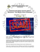 Cybersecurity Keluar Amaran Aktiviti Menyamar... (07/12/2023 - Harian Metro)